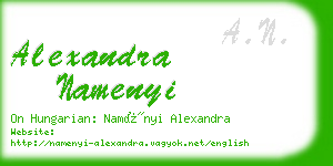 alexandra namenyi business card